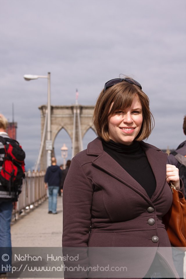 Julia Miller on the Brooklyn Bridge